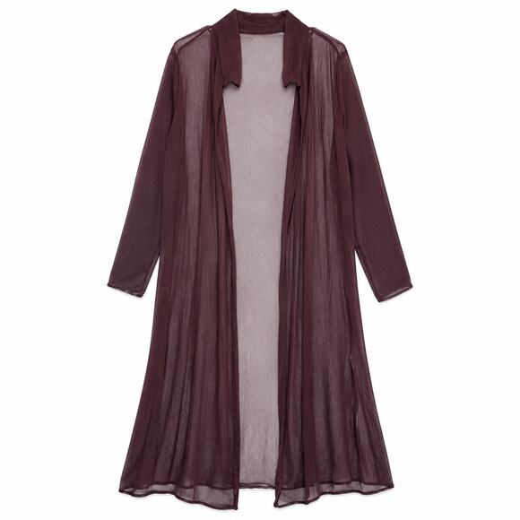 Eileen Fisher Sweaters - NWT Eileen Fisher 100% Silk Sheer Crinkle Chiffon Long Duster Jacket